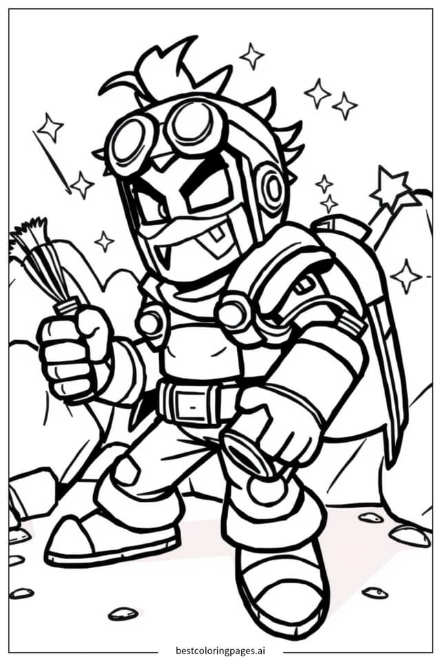 Coloriage Dynamike lançant des bâtons de dynamite