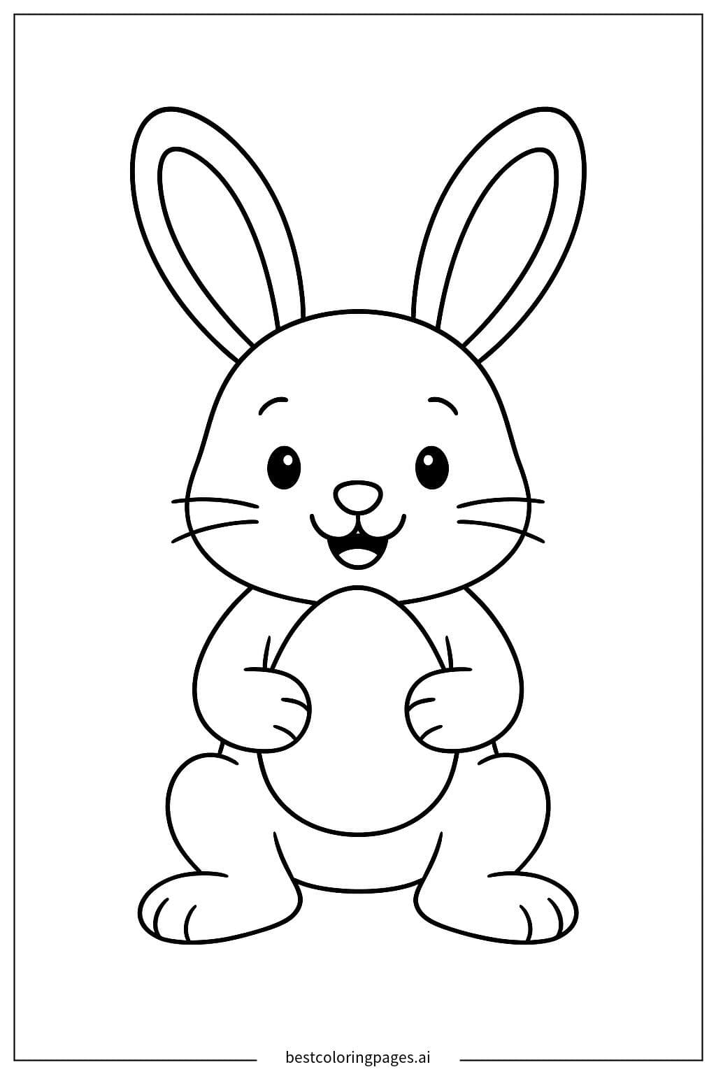 Joyful Easter Bunny with Egg