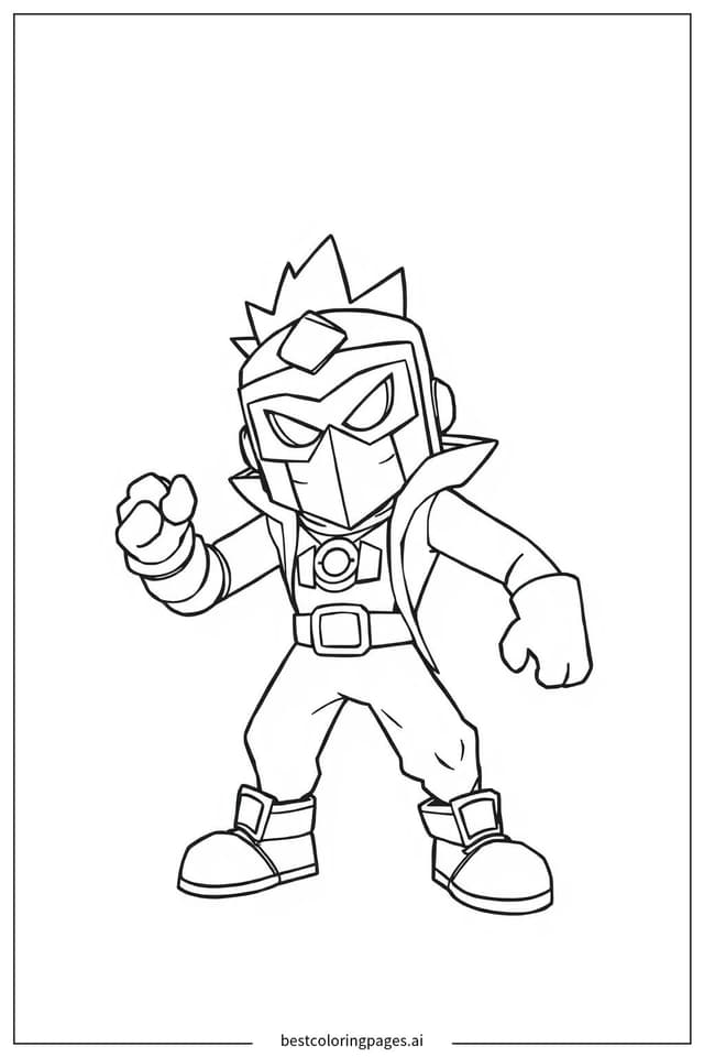 Coloriage El Primo en Position Puissante