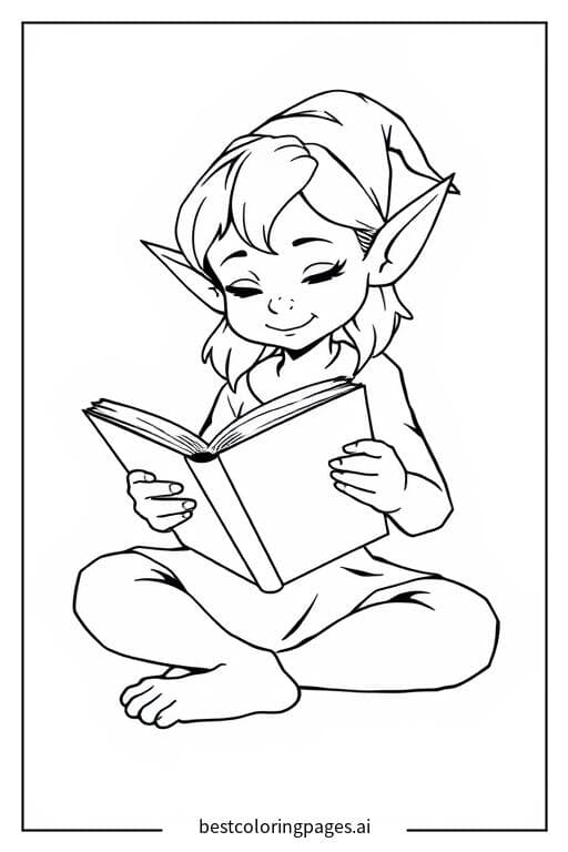 Elf Enjoying a Book