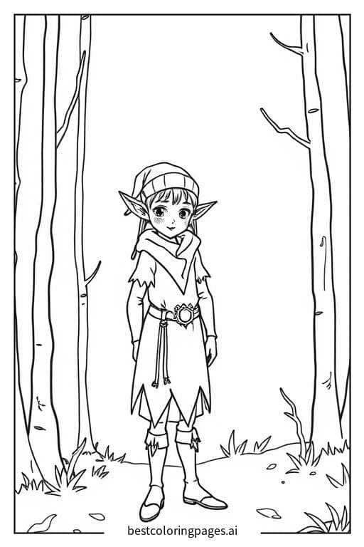 Elf Quietly Standing in the Forest
