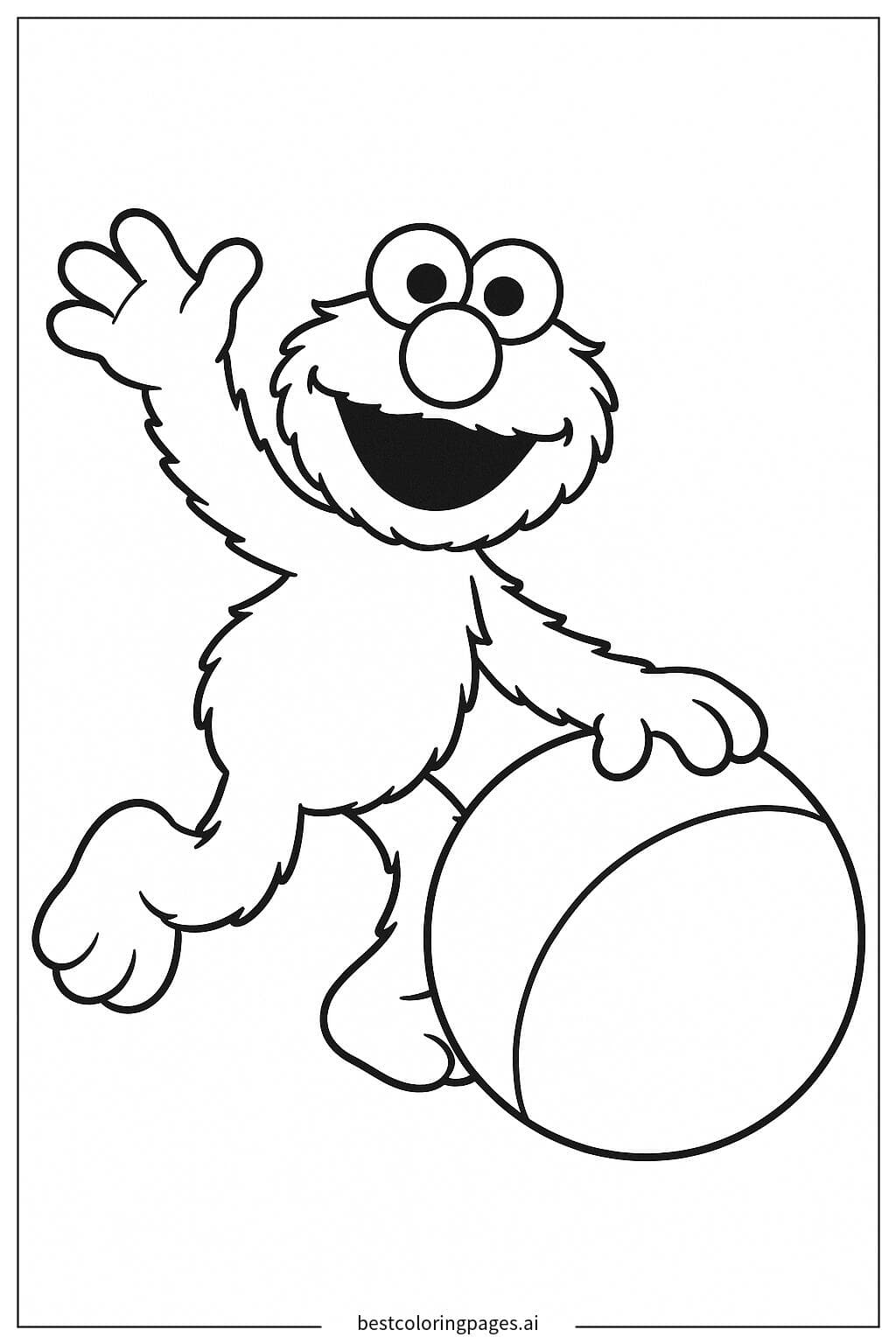 Elmo Playing with a Ball