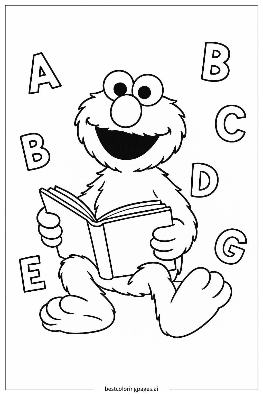 Elmo Reading a Book