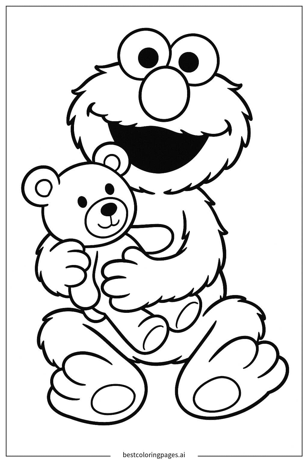 Elmo dengan Boneka Beruang