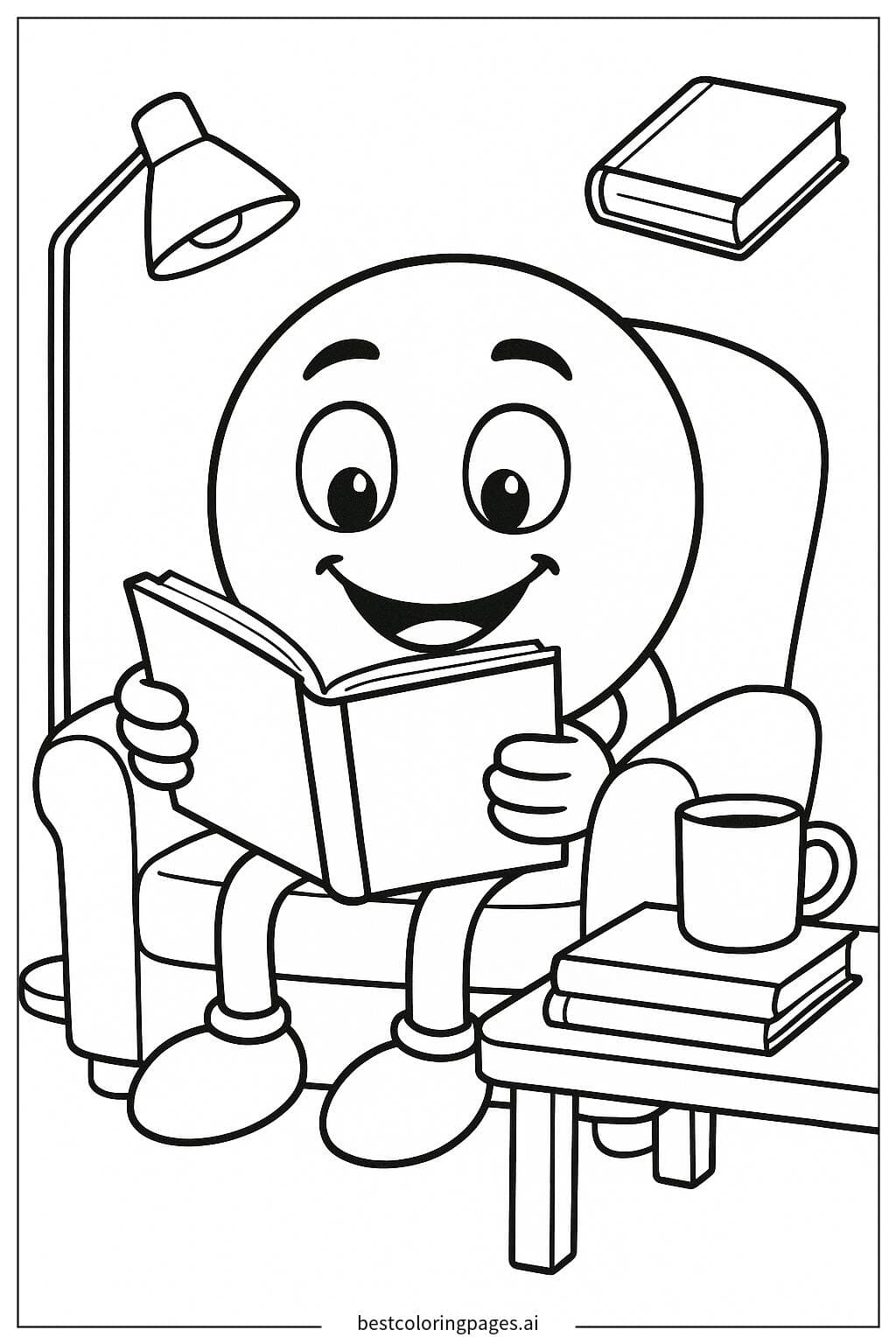 Эмодзи читает книгу