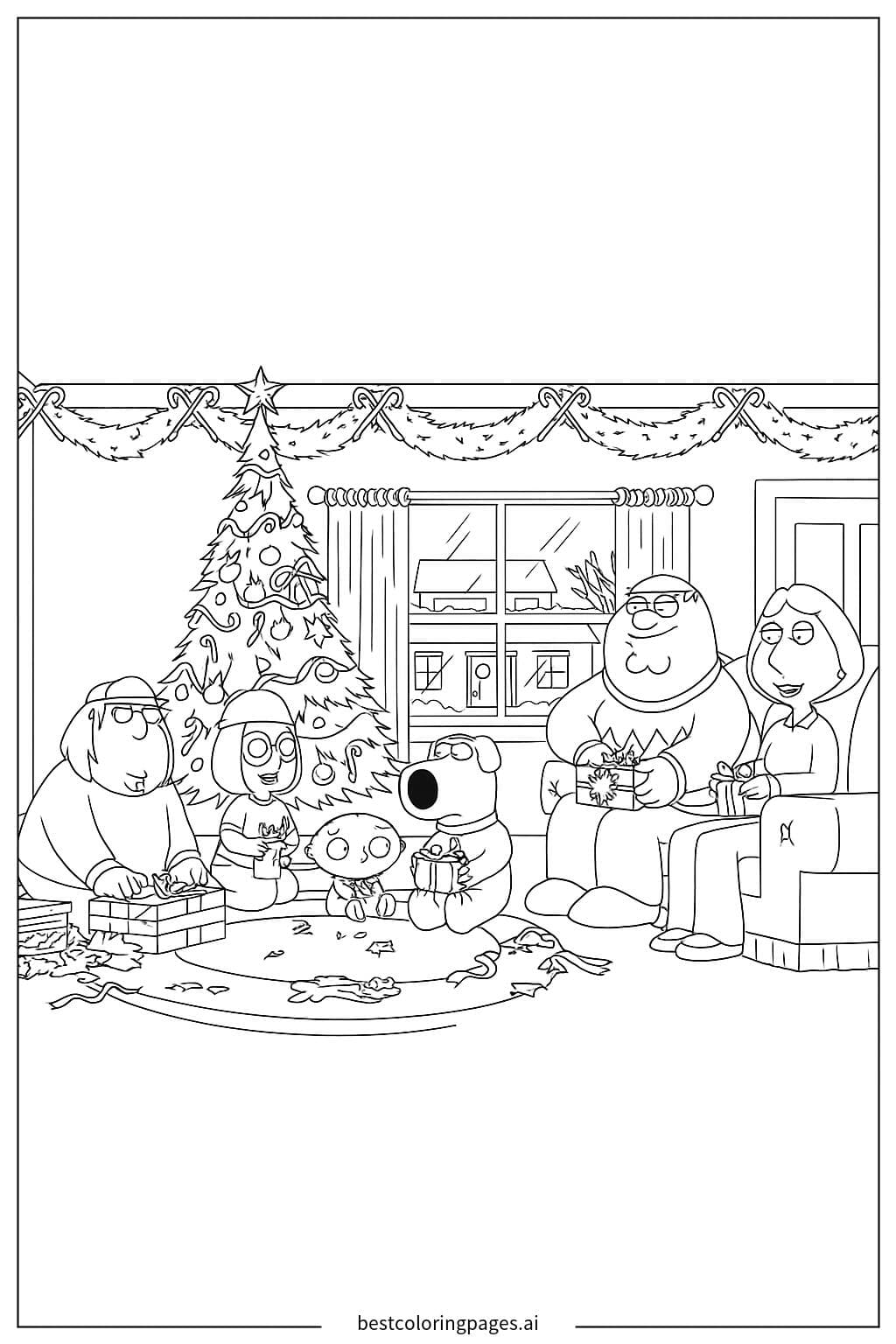 ファミリークリスマスセレブレーション のぬりえ