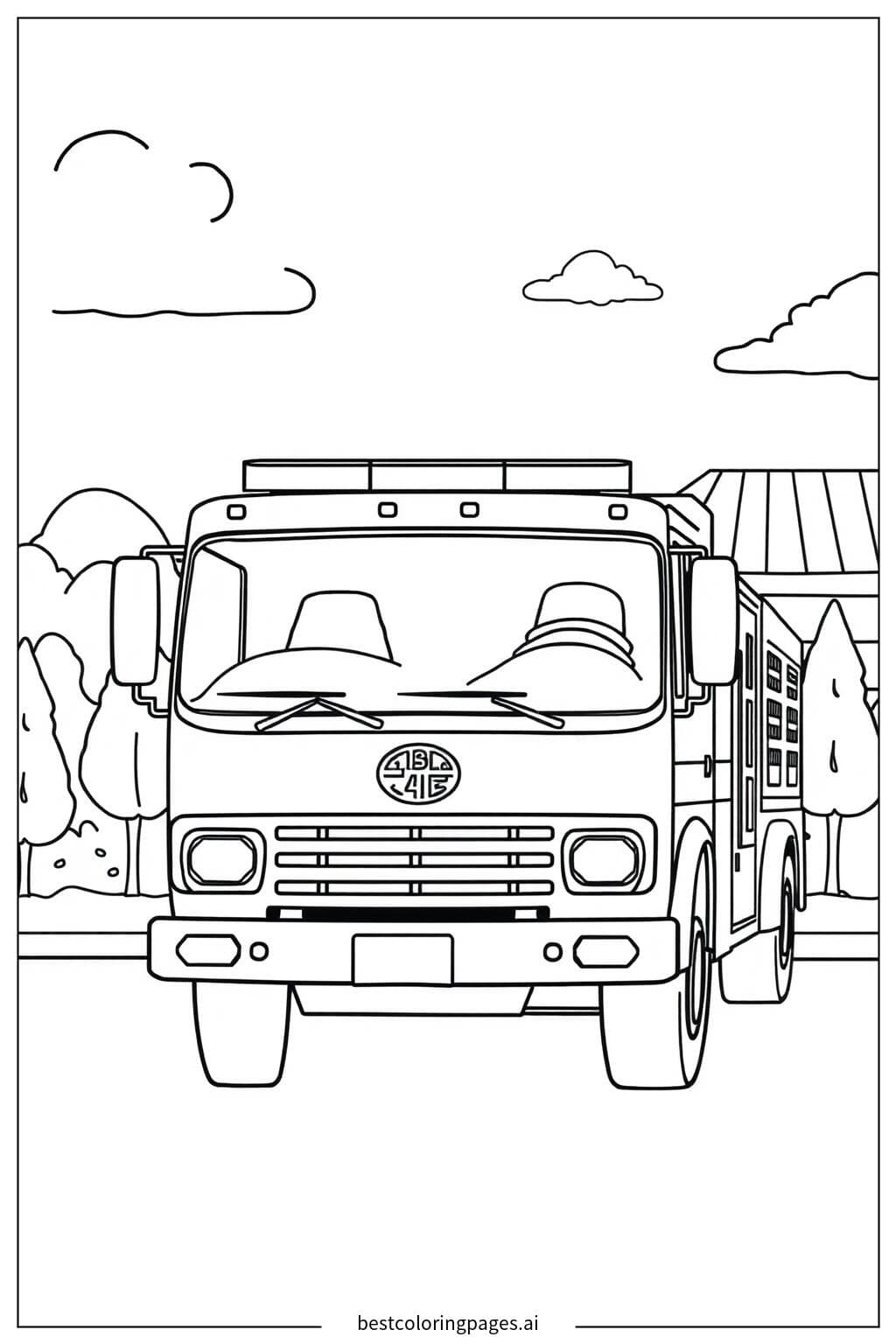Fire Truck at the Fire Station
