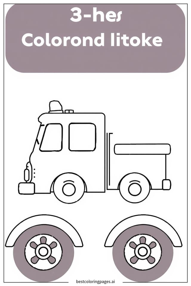Desenhos de Vista Lateral do Caminhão de Bombeiros para Colorir
