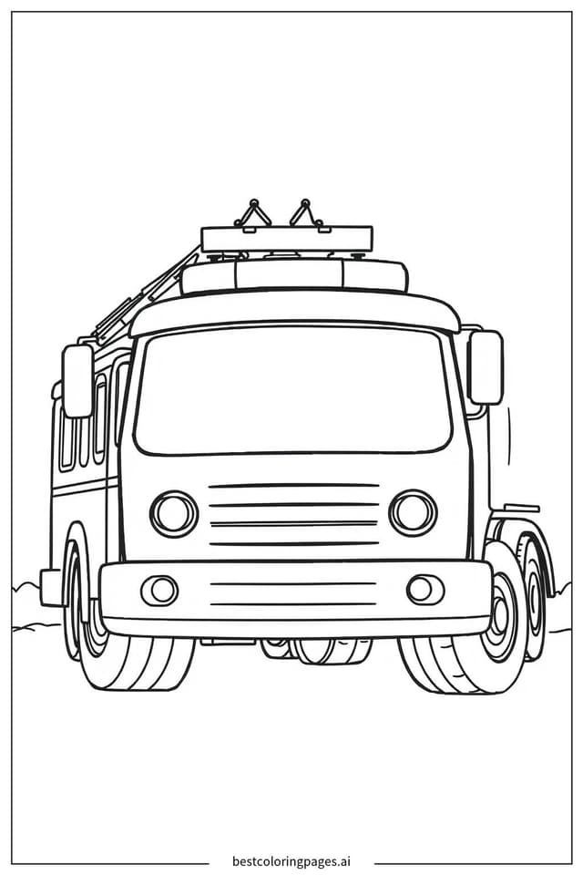 Desenhos de Rodas do Caminhão de Bombeiros para Colorir