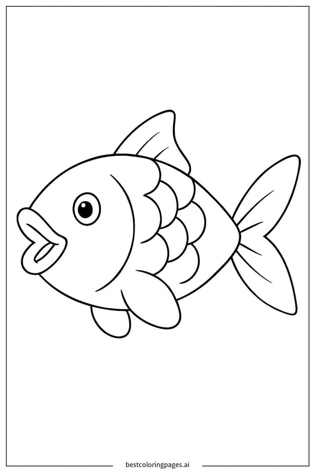 Disegni di Pesce con Bocca Aperta da Colorare