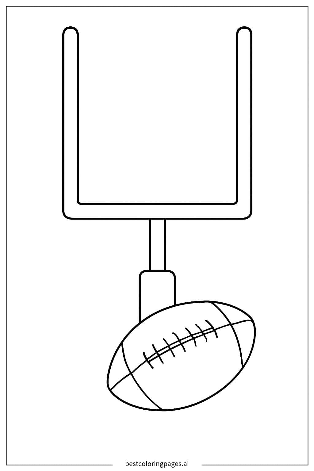 American Football Goal Post with Ball