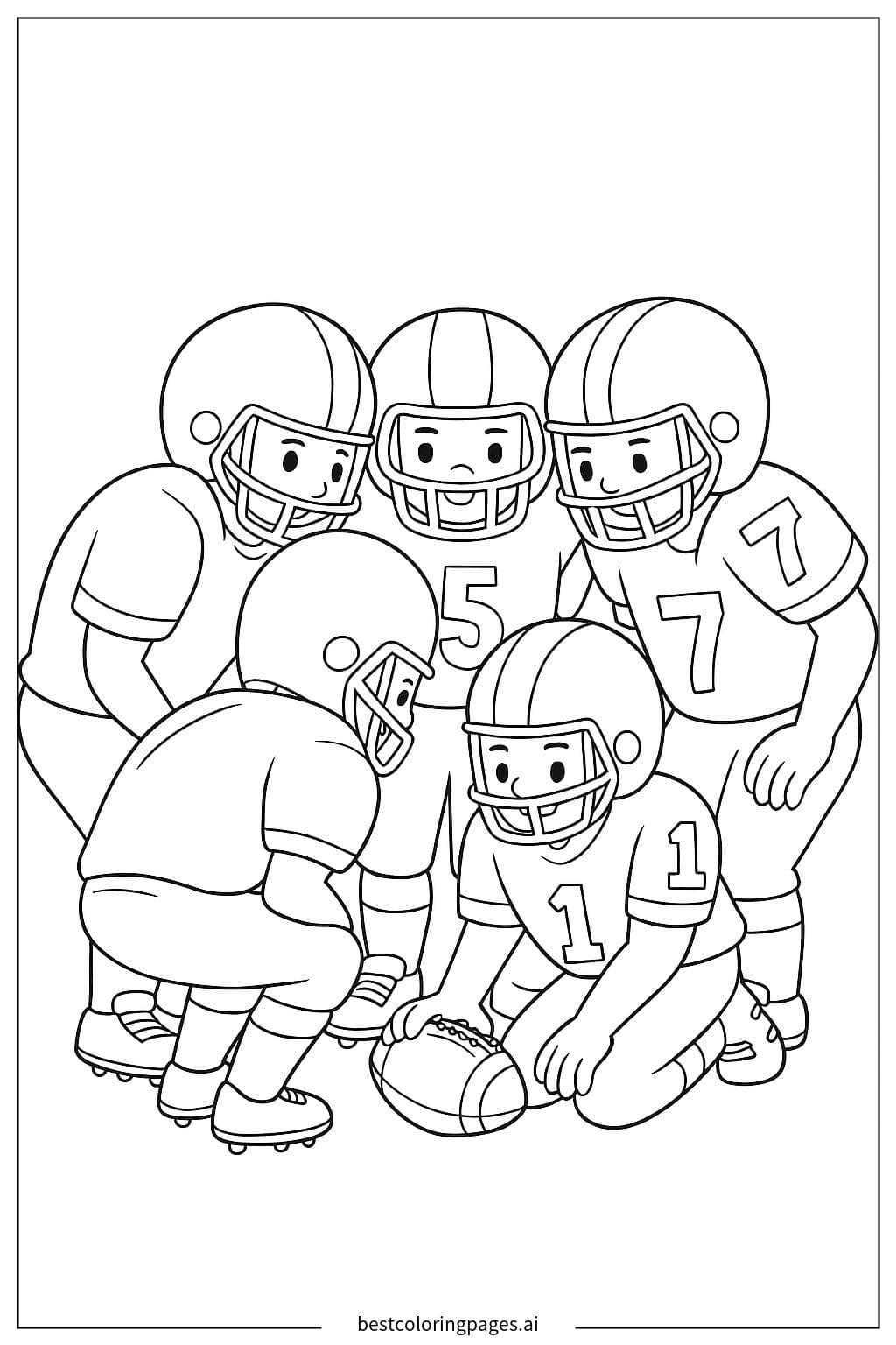 Football Players in a Team Huddle