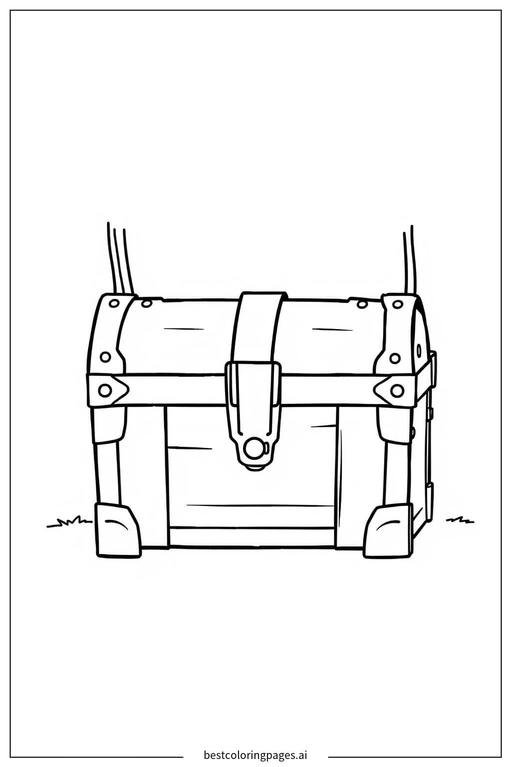Fortnite Treasure Loot Chest Coloring Page
