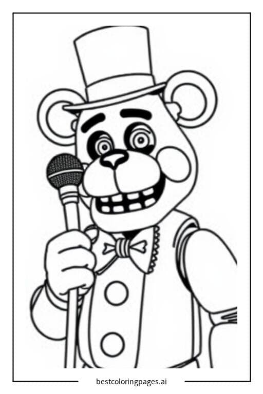 Freddy con un microfono