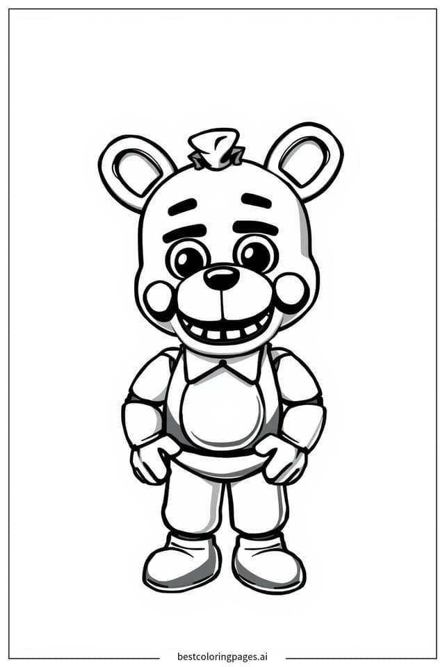 Freddy站在聚光燈下 著色圖