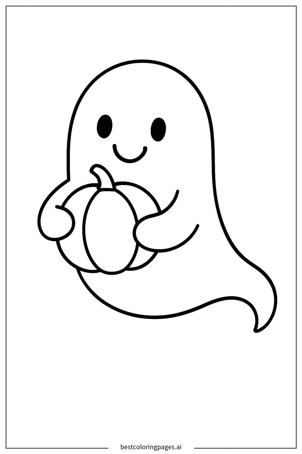 Friendly Ghost with a Pumpkin