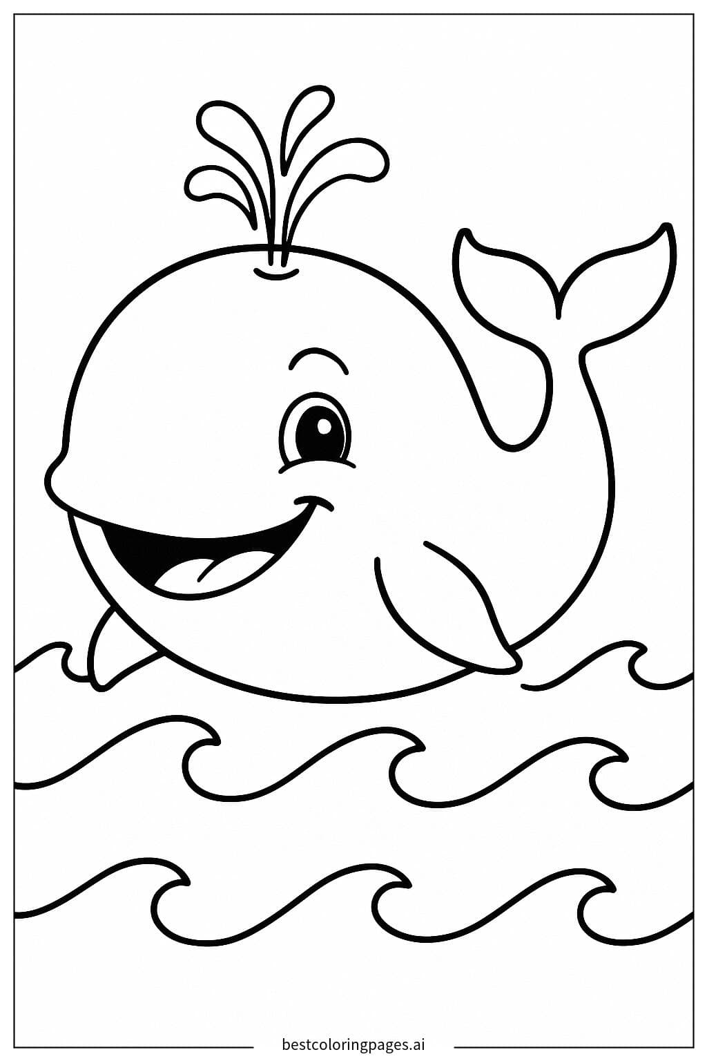 Friendly Whale Adventure Coloring Page