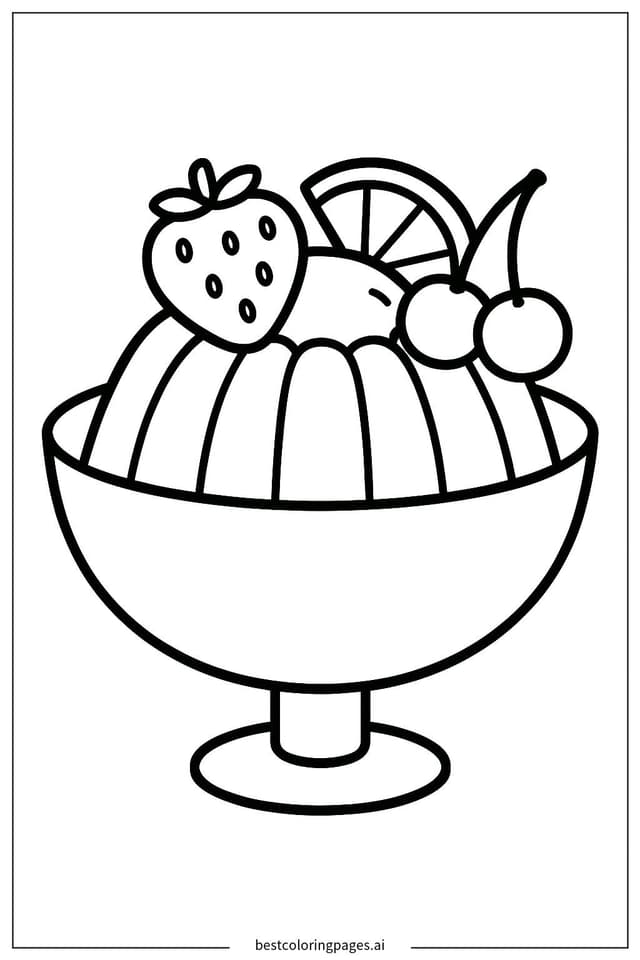 Disegni di Gelatina di Frutta da Colorare