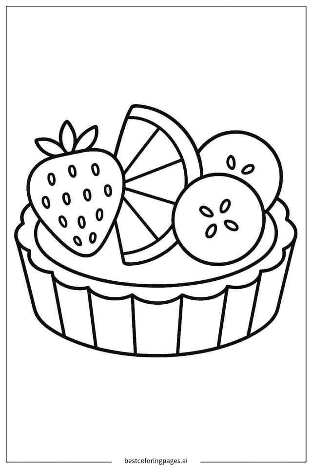 Disegni di Crostata di Frutta da Colorare