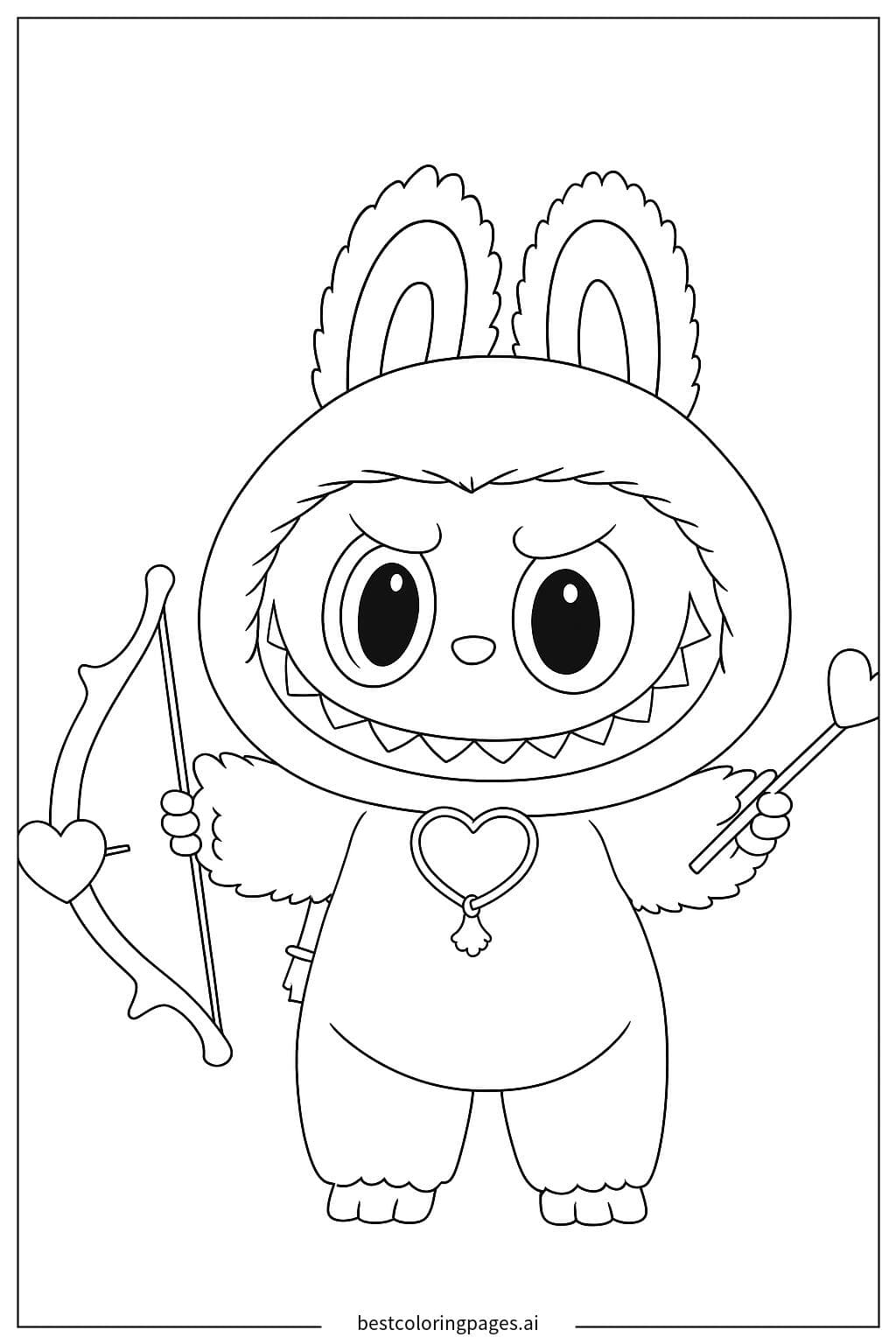 Furry Monster Toy with Bow and Arrow
