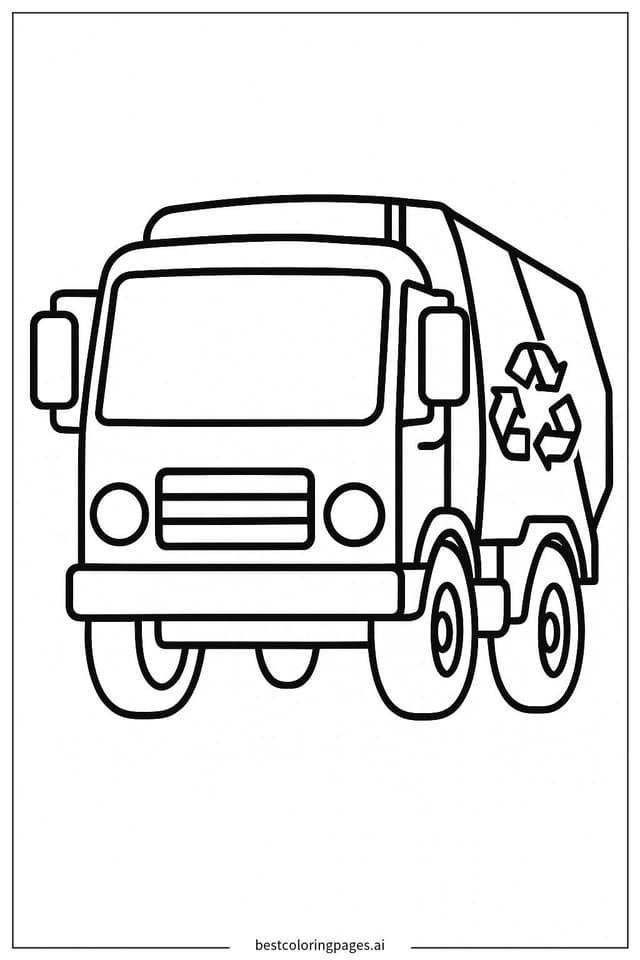 Müllwagen Vorderansicht Ausmalbilder