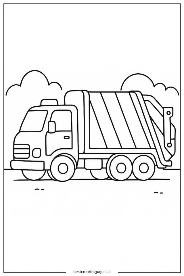Geparkter Müllwagen Ausmalbilder