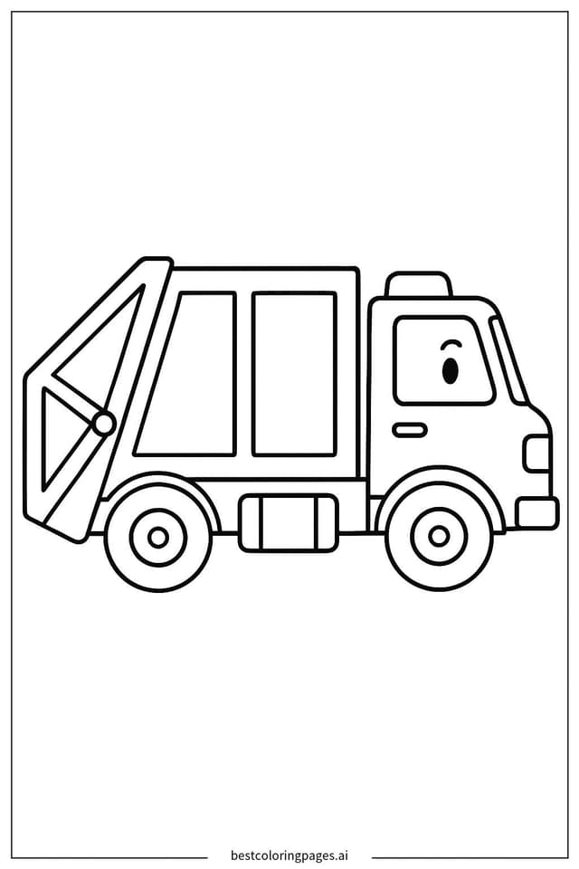 Müllwagen Seitenansicht Ausmalbilder