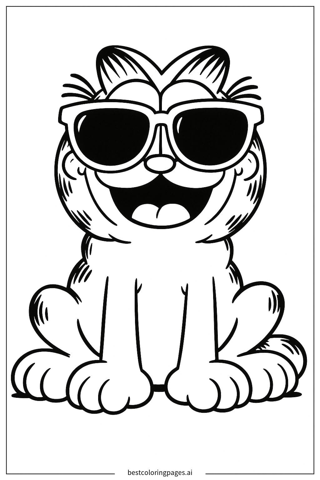 Garfield mit Sonnenbrille Ausmalbilder