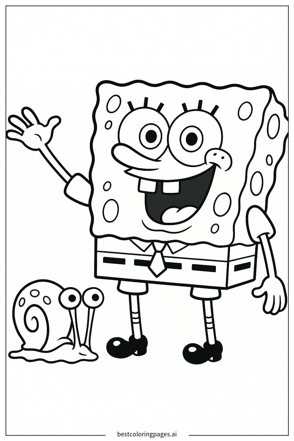 Gary Crawling on the Floor with SpongeBob