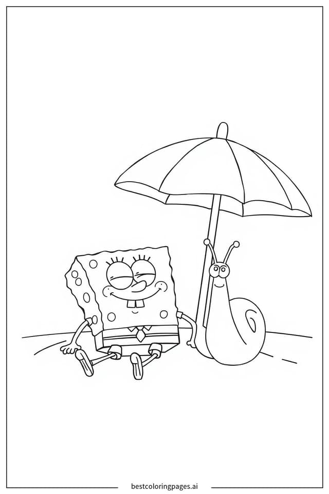 Disegni di Gary la Lumaca che Sonnecchia da Colorare