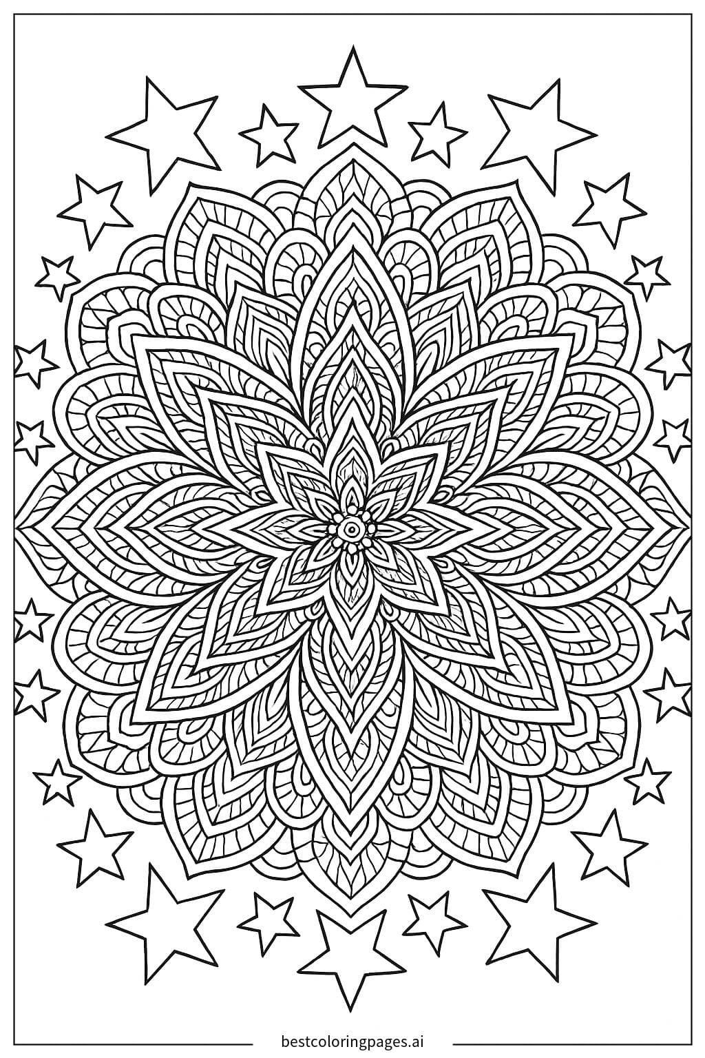 Geometric Mandala with Stars