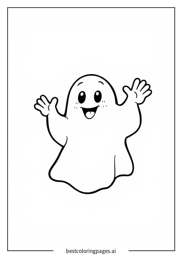 Friendly Ghost Waving Hello