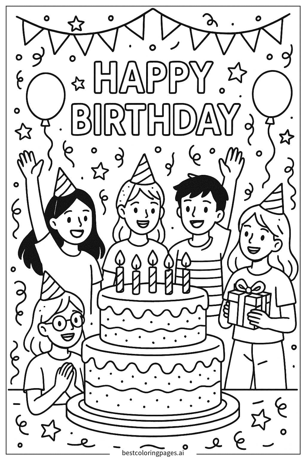 Giant Cake Celebration with Friends
