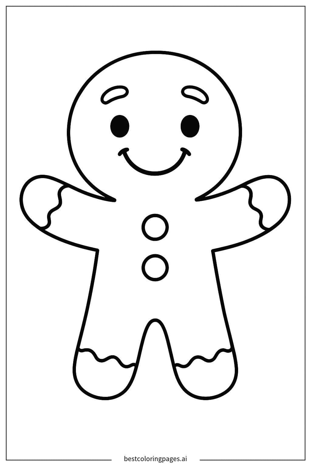 Festive Gingerbread Man Coloring Page