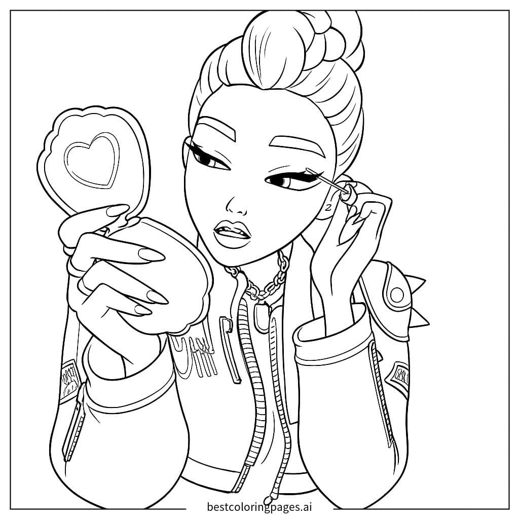 Stylish Girl with Mirror