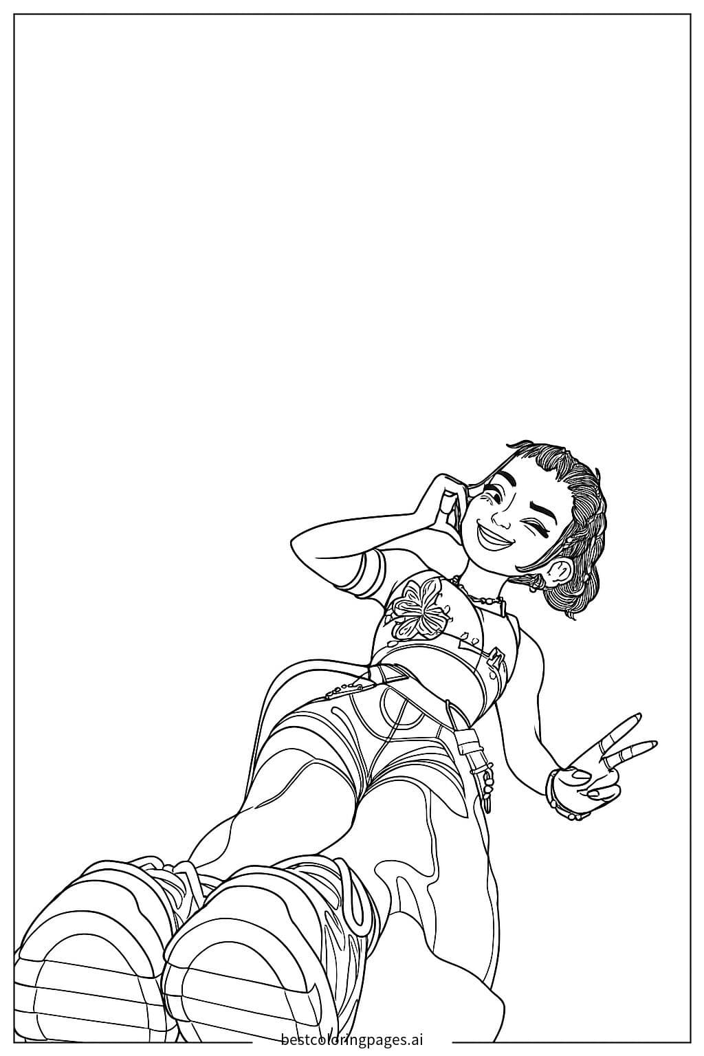 Girl Making a Peace Sign