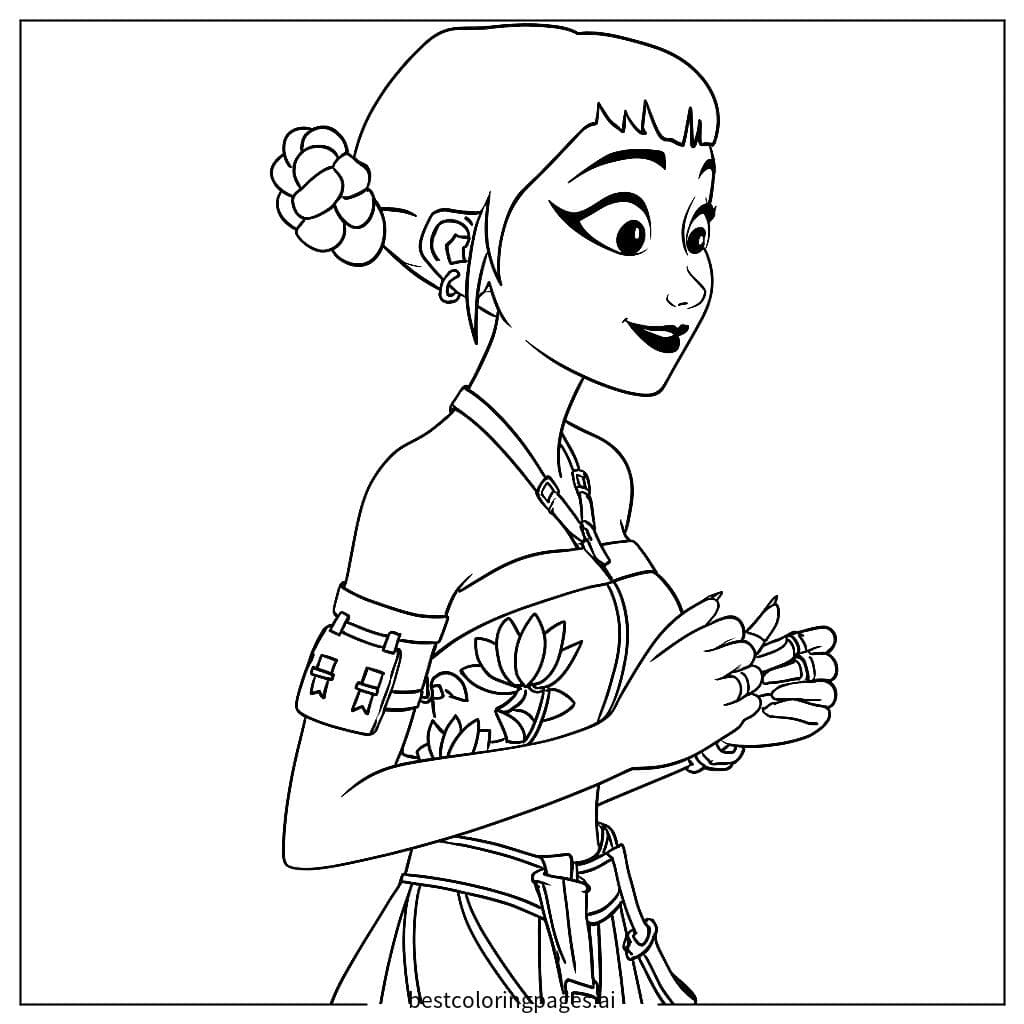 Enchanting Girl with Lotus Armband