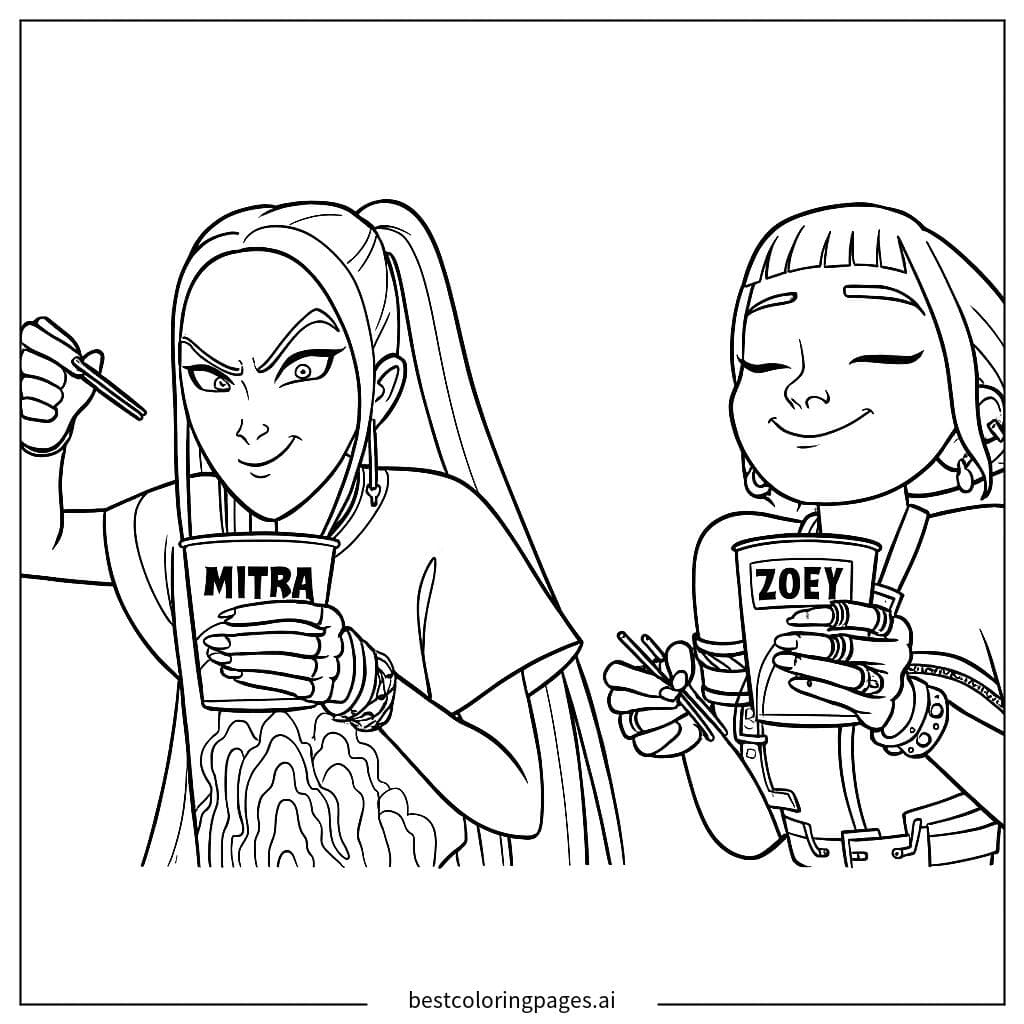 Girls Enjoying Instant Noodles