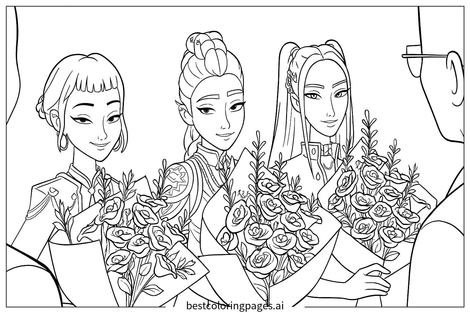Girls with Bouquets in Kpop Demon Hunters