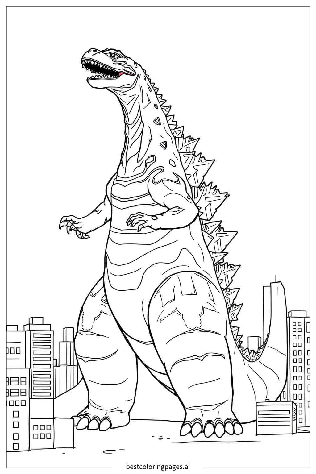 Interacción de Godzilla y Edificios
