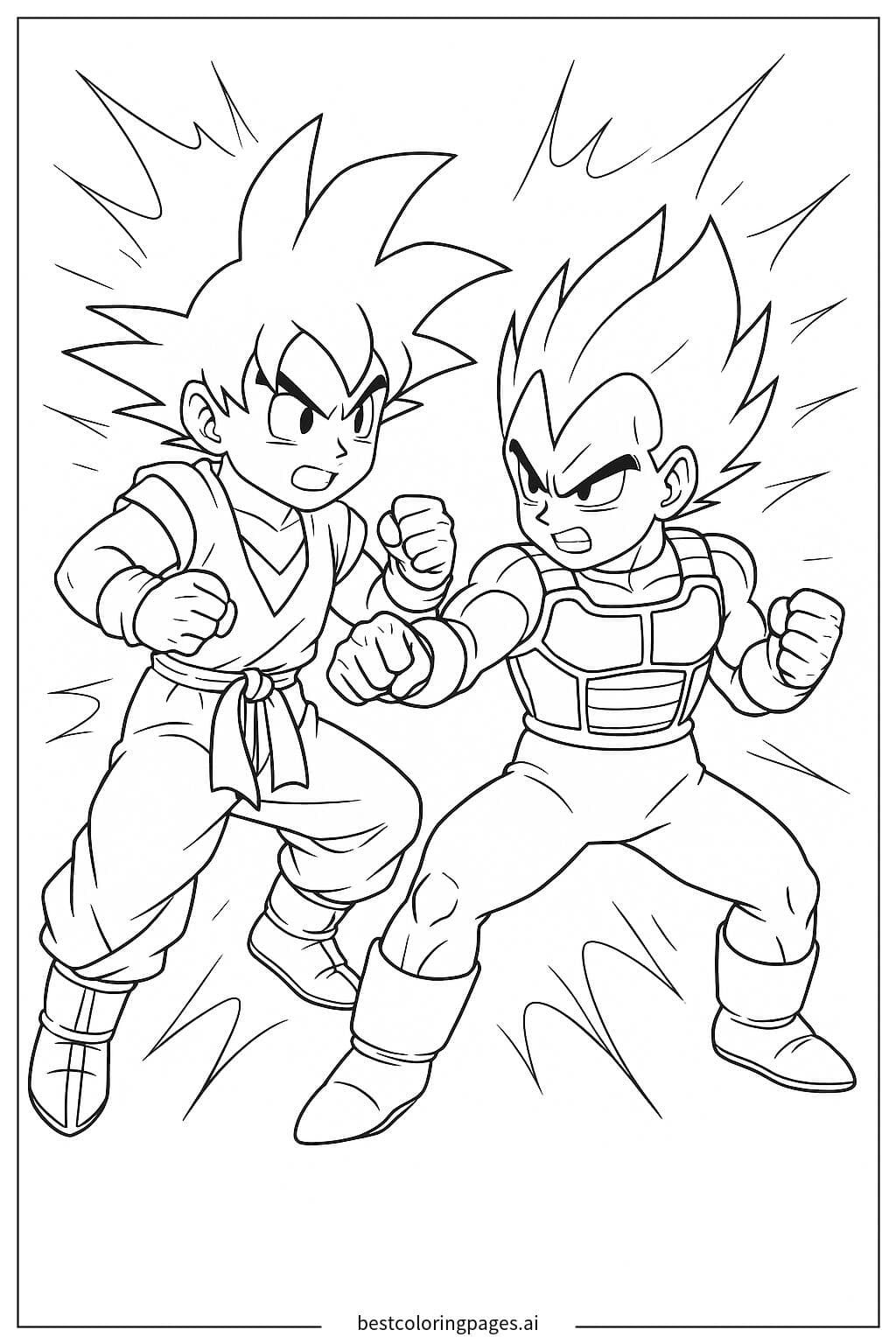 Goku and Vegeta Sparring