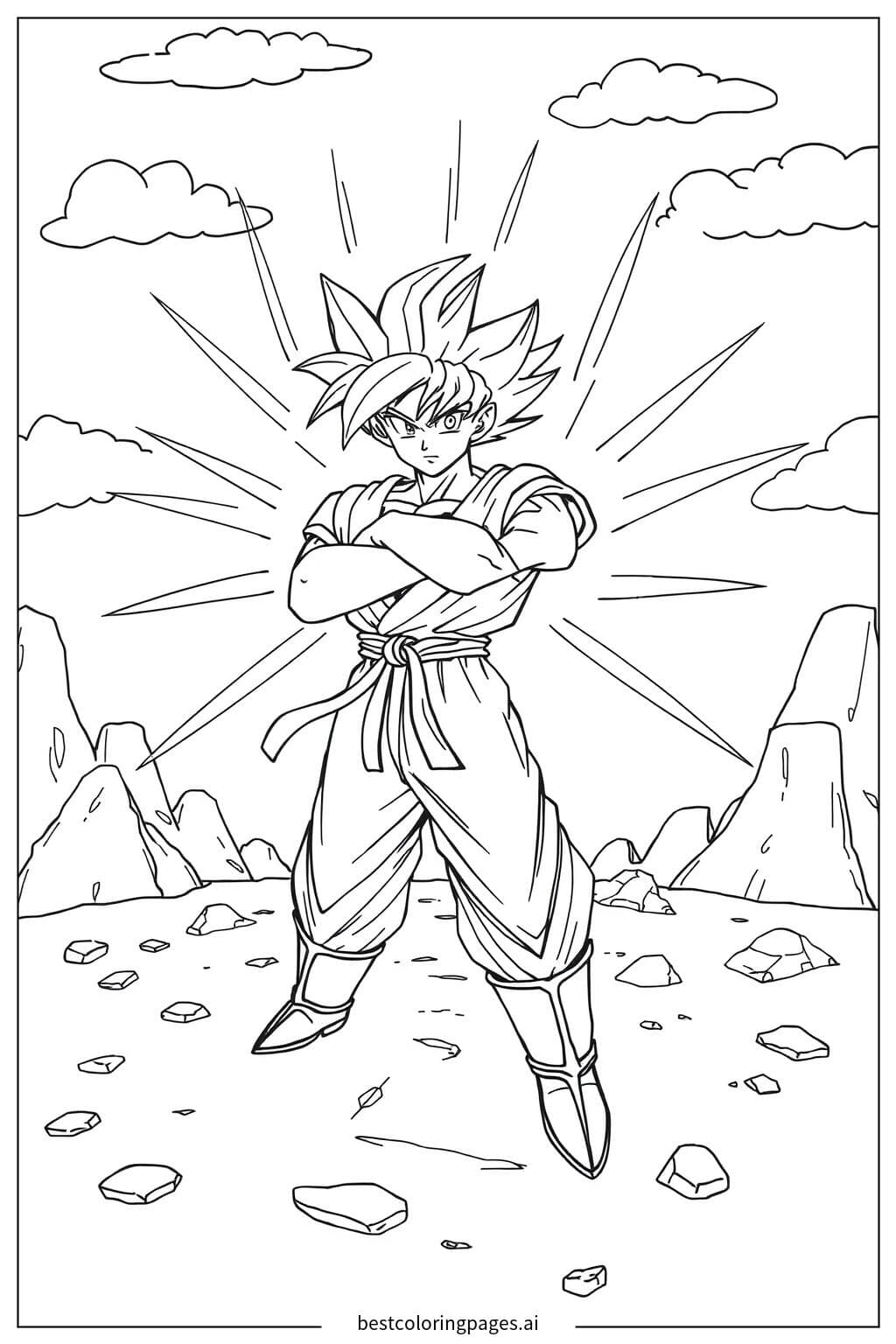 Goku Carregando um Kamehameha