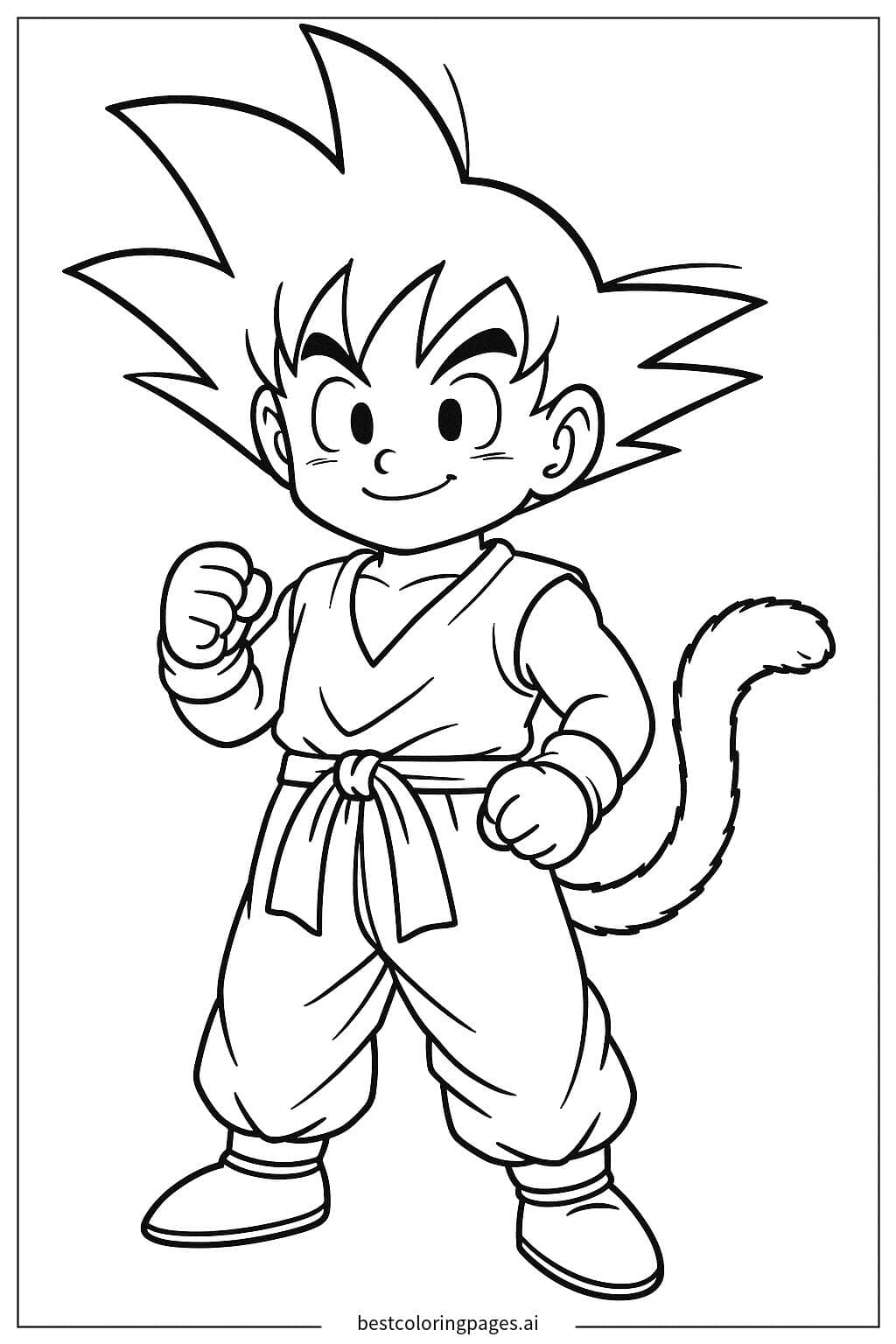 Goku in His Classic Fighting Pose