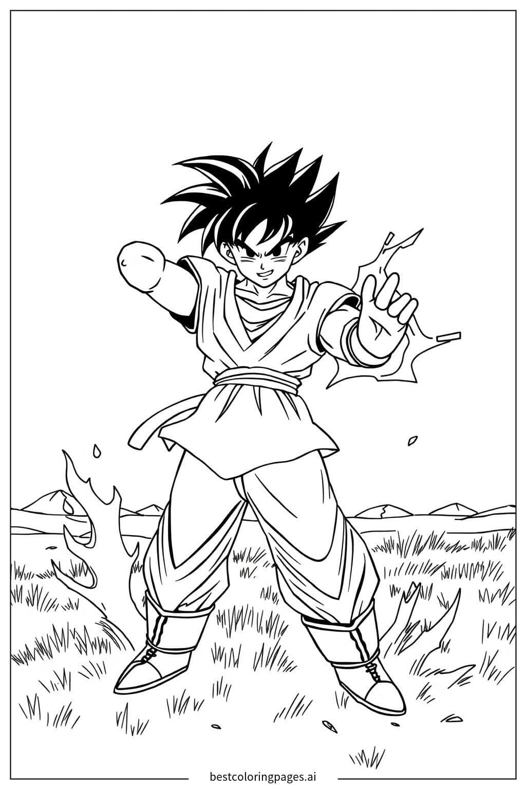 Goku Praticando Kamehameha