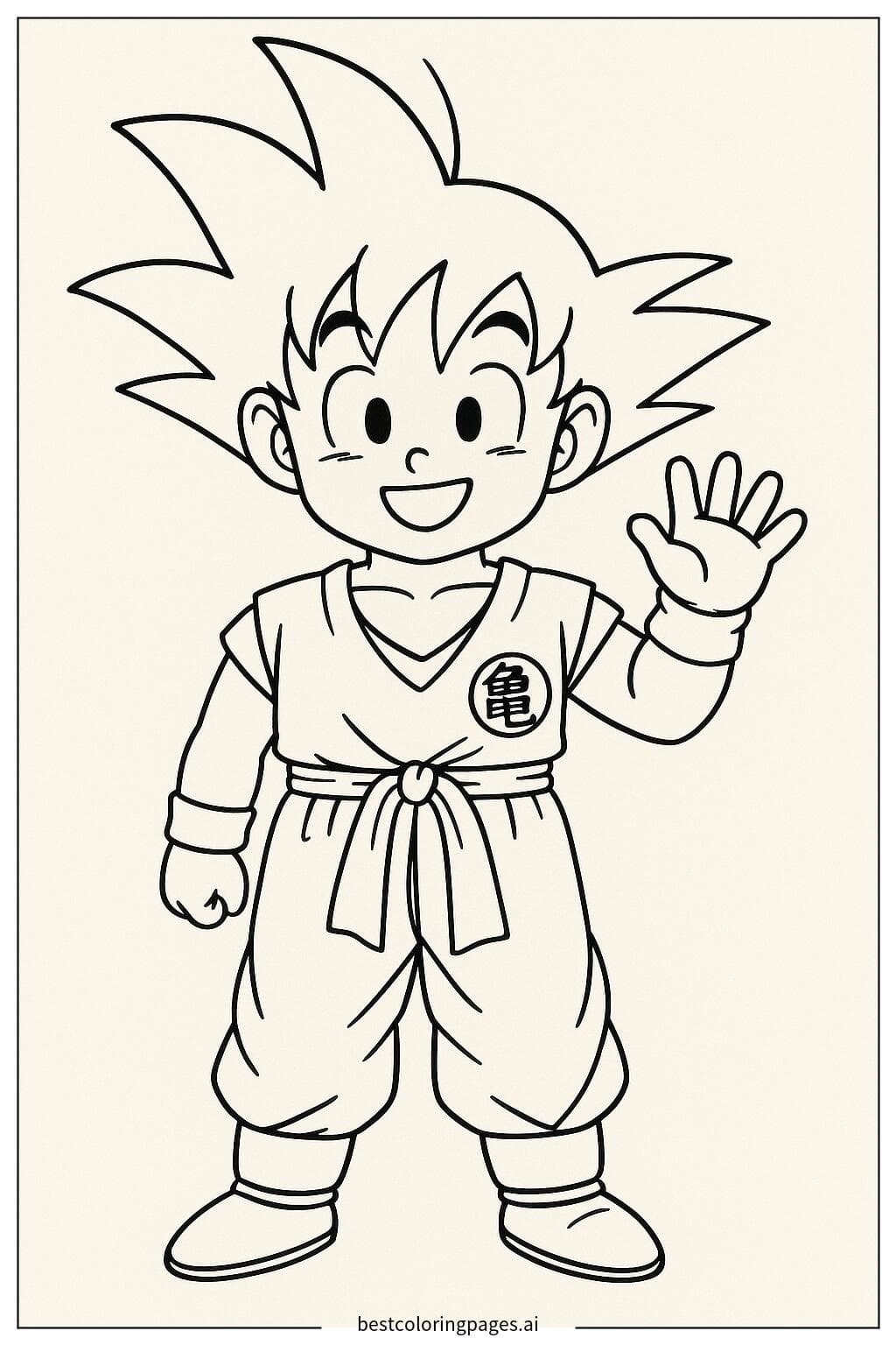 Goku Smiling and Waving