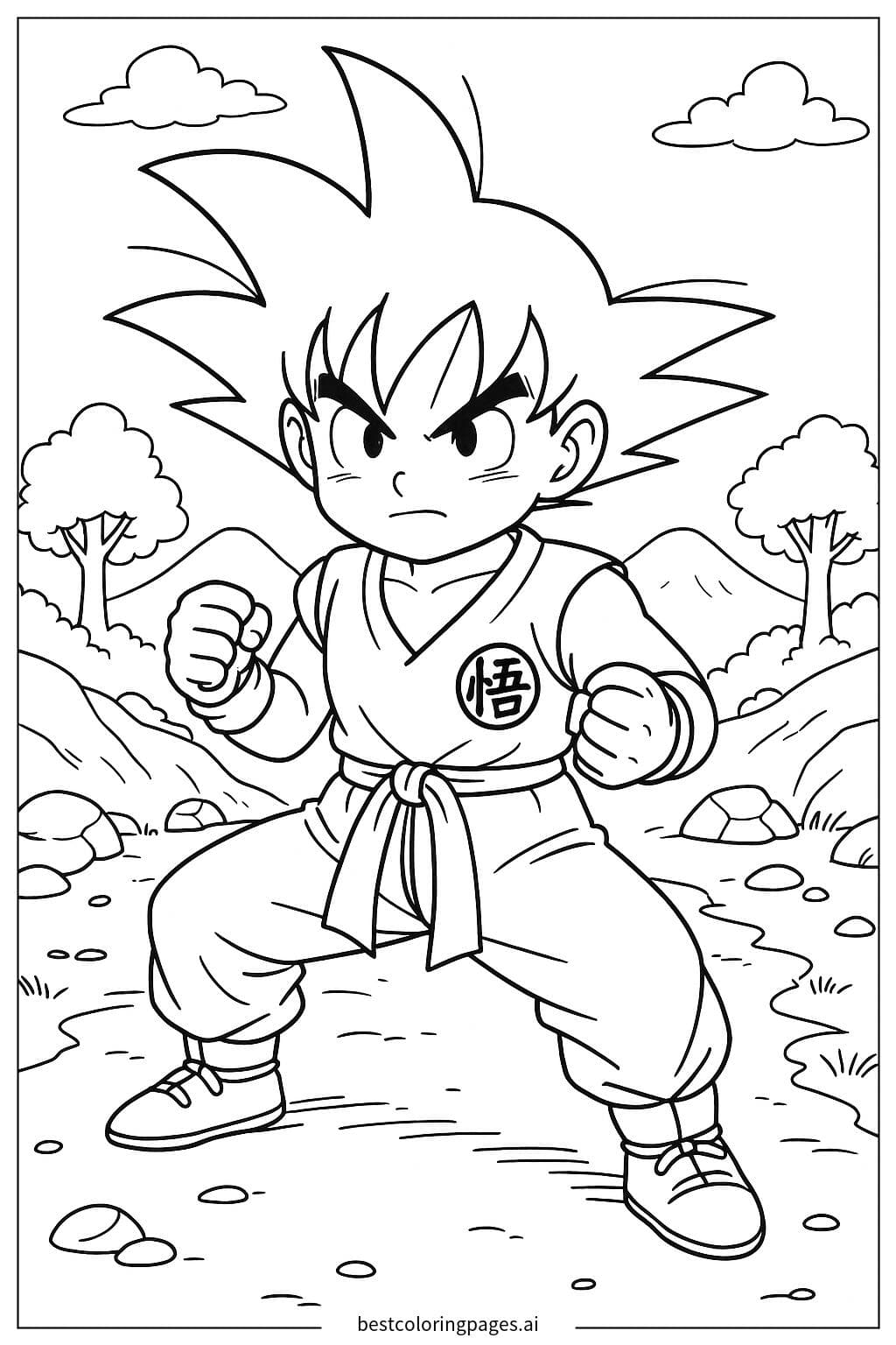 Goku Training in the Mountains