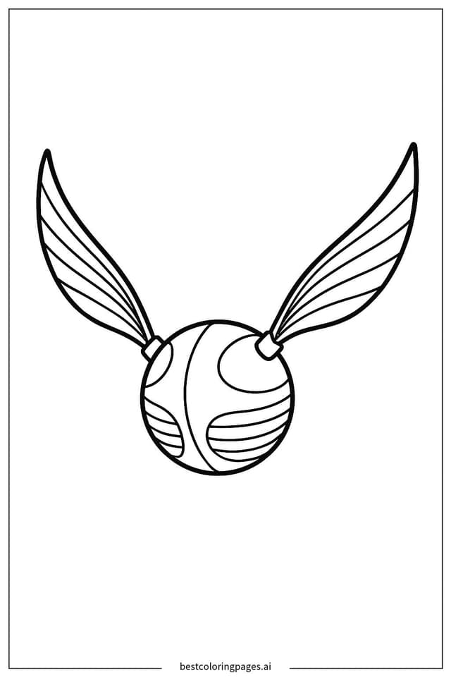 Floating Golden Snitch from Harry Potter Coloring Page