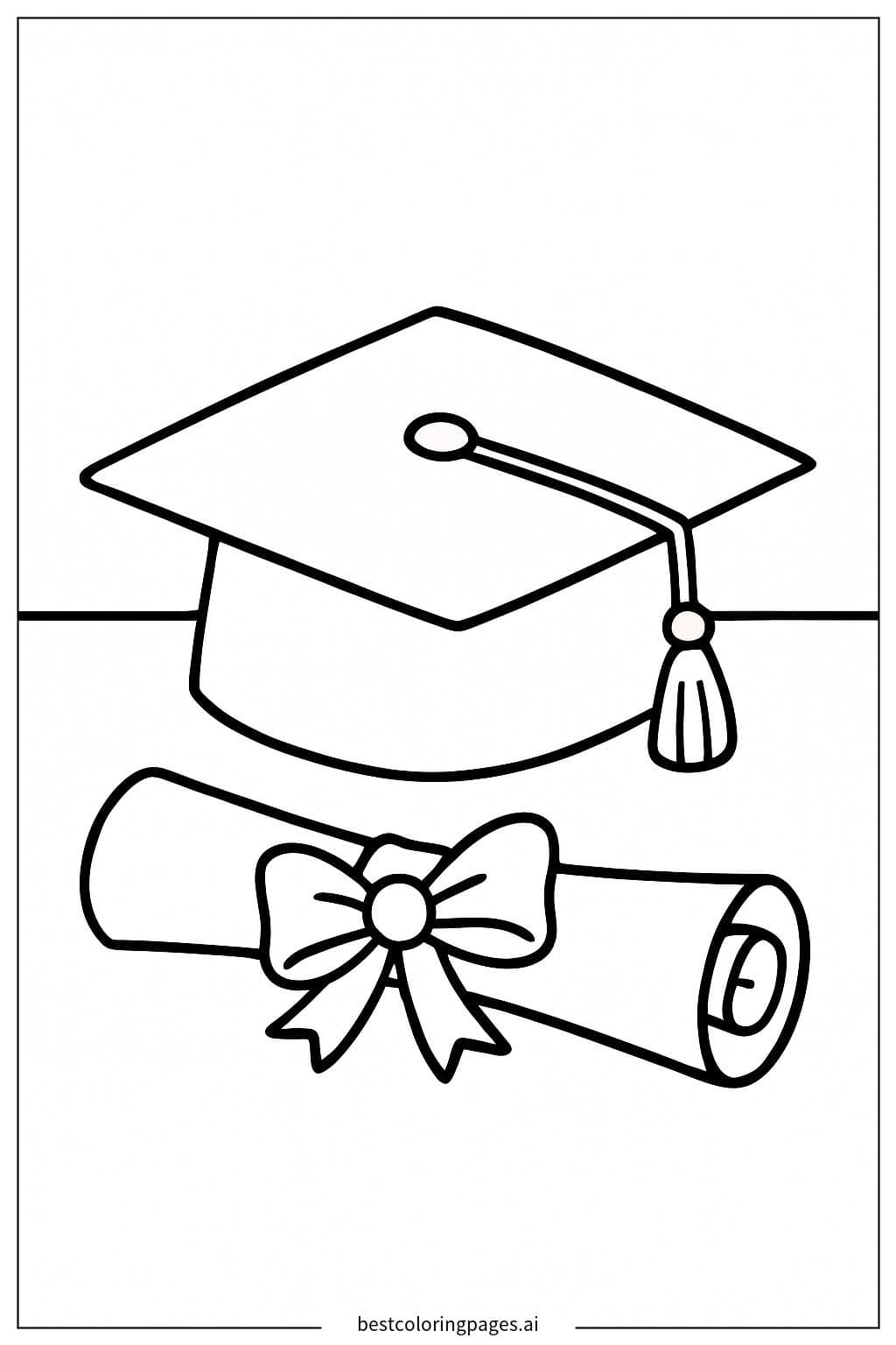 Graduation Cap and Diploma on a Table