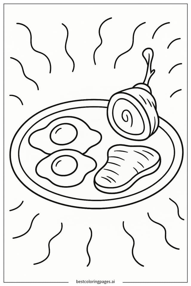 Green Eggs and Ham Plate Coloring Page