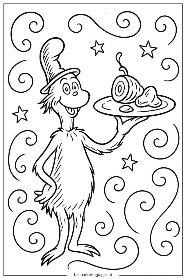 Green Eggs and Ham Coloring Page